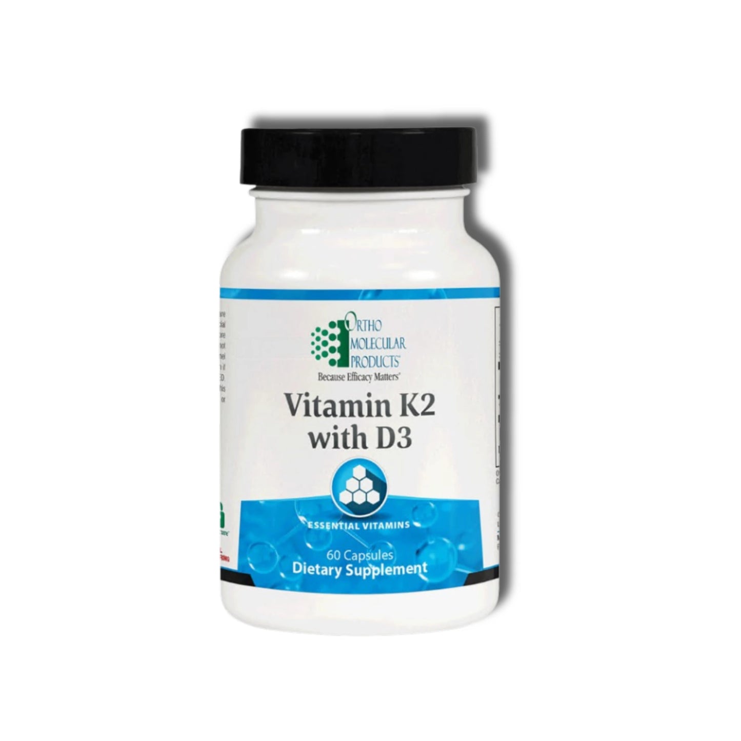 Vitamin K2 with D3 by Ortho Molecular Products (60 Capsules)Front side