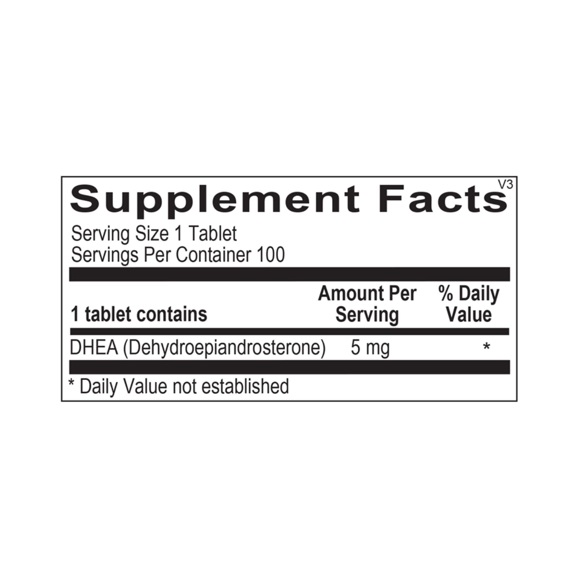 DHEA_5mg_100_Suppliment_Facts__by_ortho_molecular_Products