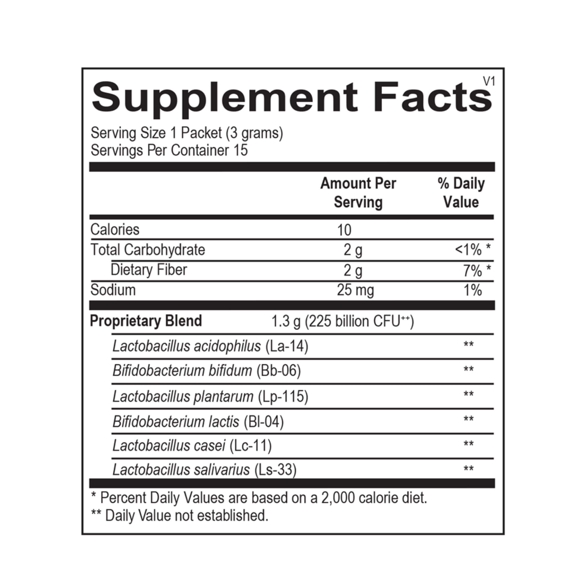Probiotic 225 Billion CFU 15 Packets | Ortho Molecular | Revive Nutrients