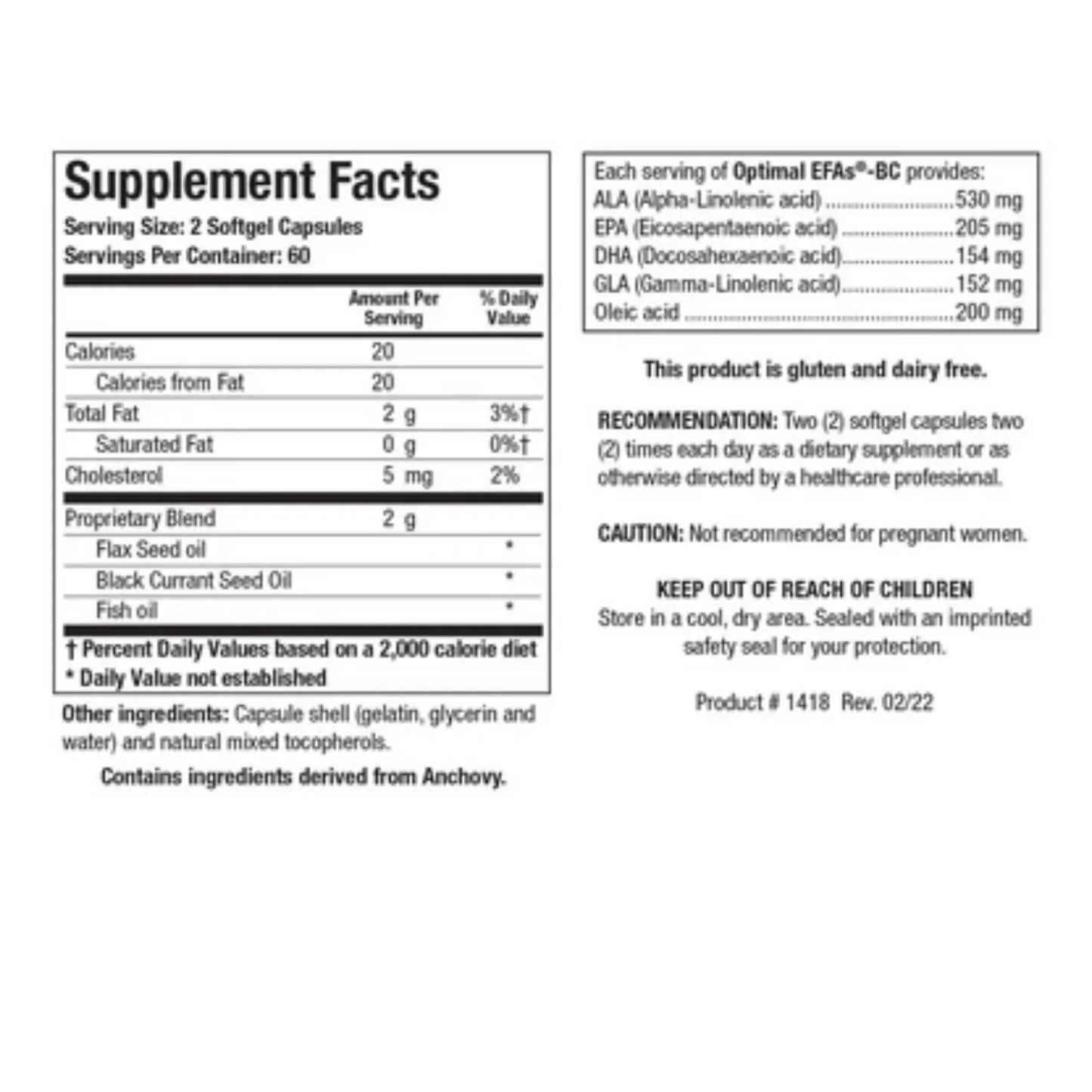 Optimal EFAs BC - Biotics Research