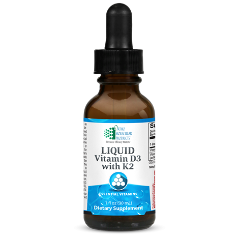 Liquid Vitamin D3 with K2 (1 fl oz) by Ortho Molecular Products