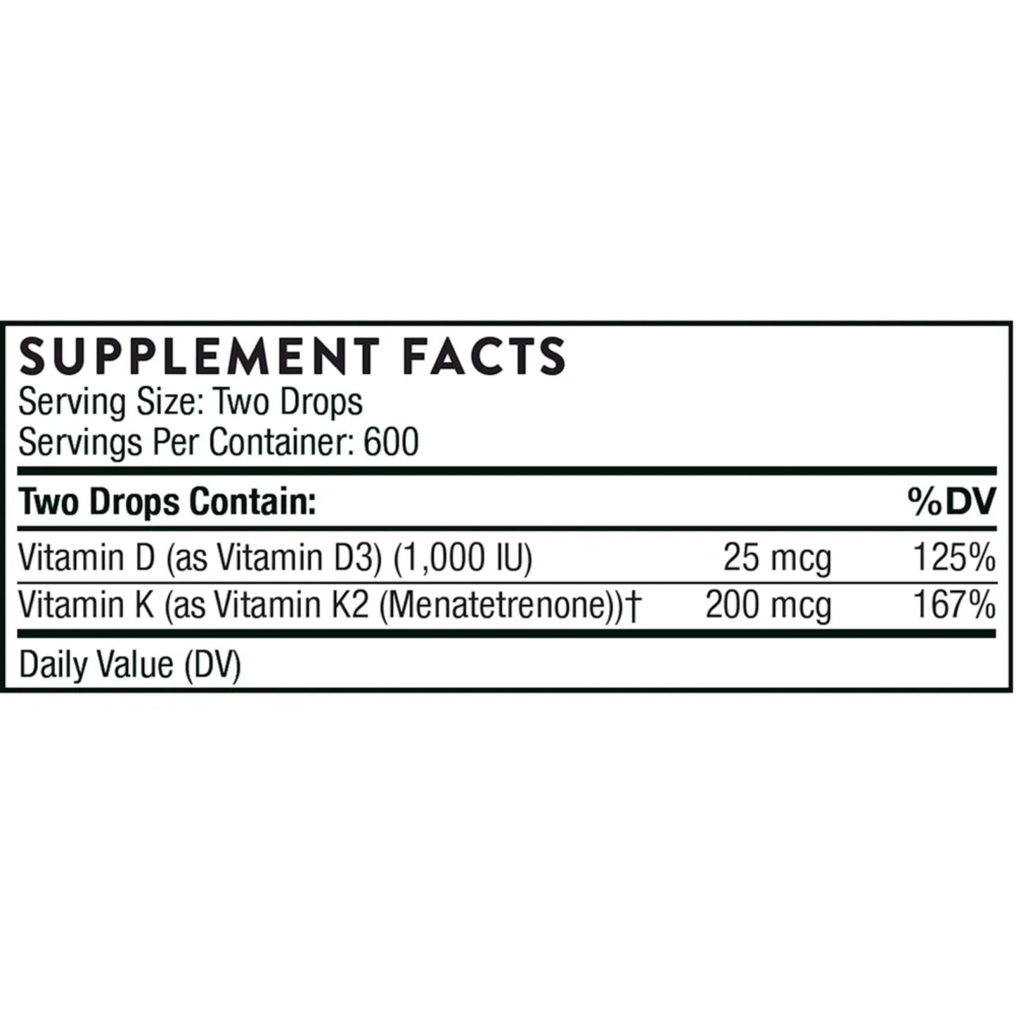 Vitamin D/K2 Liquid - Thorne